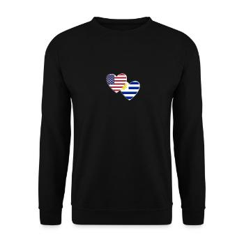 USA American Uruguay Uruguayan Flag Patriotic - Unisex Sweatshirt - black - Front - Alina (178cm) & Michal (187cm)