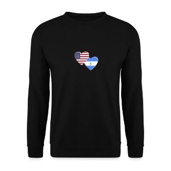 USA American Nicaragua Nicaraguan Flag Patriotic - Unisex Sweatshirt - black - Front - Alina (178cm) & Michal (187cm)