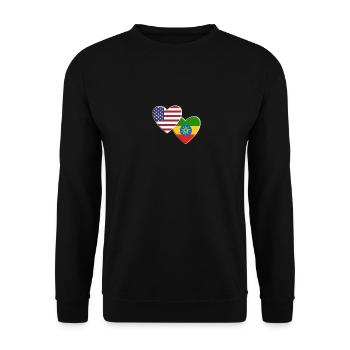 USA American Ethiopia Ethiopian Flag Patriotic - Unisex Sweatshirt - black - Front - Alina (178cm) & Michal (187cm)