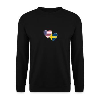 USA Amerikanisch Schweden Schwedische Flagge Patriotischer Stolz - Unisex Pullover - Schwarz - Vorne - Alina (178cm) & Michal (187cm)