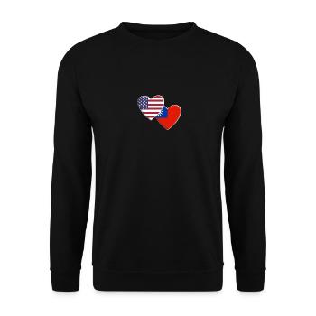 USA American Taiwan Taiwanese Flag Patriotic - Unisex Sweatshirt - black - Front - Alina (178cm) & Michal (187cm)