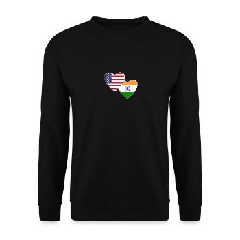 USA American India Indian Flag Patriotic Pride - Unisex Sweatshirt - black - Front - Alina (178cm) & Michal (187cm)