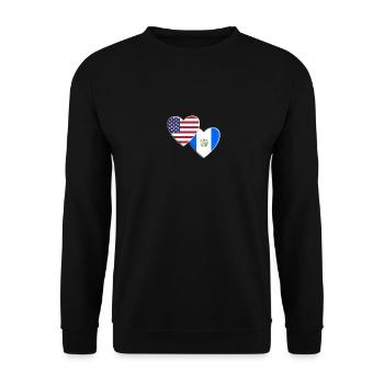 États-Unis Américain Guatemala Drapeau guatémaltèque Patriotique - Sweat-shirt Unisexe - noir - Devant - Alina (178cm) & Michal (187cm)