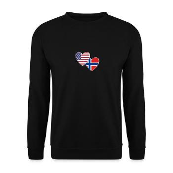 USA American Norway Norwegian Flag Patriotic - Unisex Sweatshirt - black - Front - Alina (178cm) & Michal (187cm)