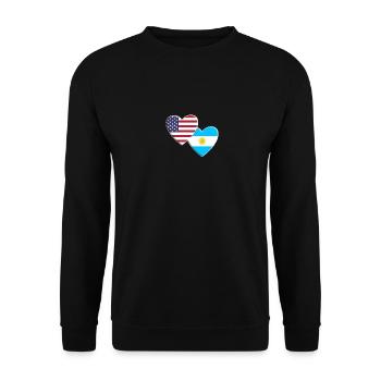 USA American Argentina Argentinian Flag Patriotic - Unisex Sweatshirt - black - Front - Alina (178cm) & Michal (187cm)