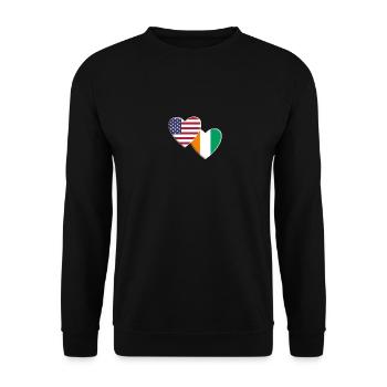 USA American Ivory Coast Africa Flag Patriotic - Unisex Sweatshirt - black - Front - Alina (178cm) & Michal (187cm)