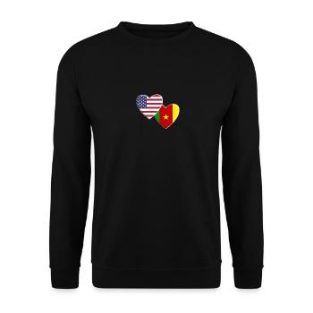 USA Amerikanisch Kamerun Kamerunische Afrika-Flagge - Unisex Pullover - Schwarz - Vorne - Alina (178cm) & Michal (187cm)