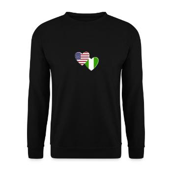 USA American Nigeria Nigerian Africa Flag - Unisex Sweatshirt - black - Front - Alina (178cm) & Michal (187cm)