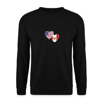 USA American Peru Peruvian Flag Patriotic Pride - Unisex Sweatshirt - black - Front - Alina (178cm) & Michal (187cm)