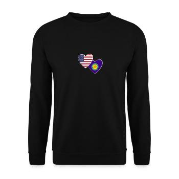 USA American Choctaw Indian Native American Flag - Unisex Sweatshirt - black - Front - Alina (178cm) & Michal (187cm)