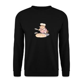 Cheerful Hedgehog Baker: Heartfelt Delights - Unisex Sweatshirt - black - Front - Alina (178cm) & Michal (187cm)