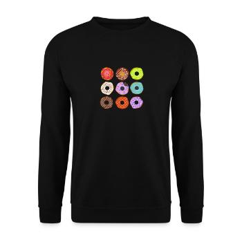Donuts - Sweat-shirt Unisexe - noir - Devant - Alina (178cm) & Michal (187cm)