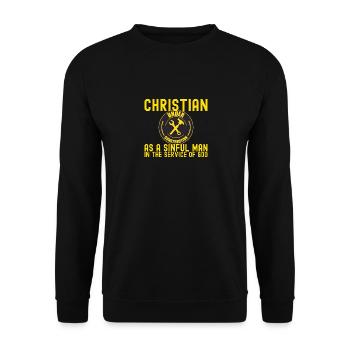 Christian Under Construction Priest Christian - Unisex Pullover - Schwarz - Vorne - Alina (178cm) & Michal (187cm)