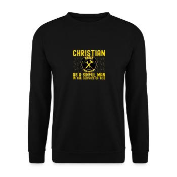 Christian Under Construction Priest Christian - Unisex Pullover - Schwarz - Vorne - Alina (178cm) & Michal (187cm)