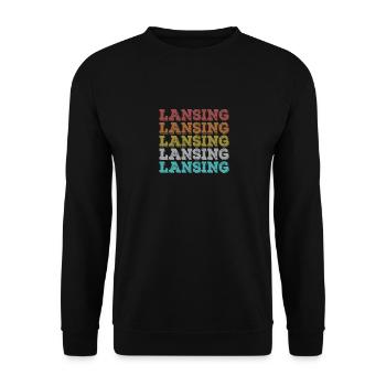 Lansing, Michigan, MI Athletic, États-Unis - Sweat-shirt Unisexe - noir - Devant - Alina (178cm) & Michal (187cm)