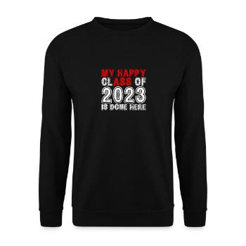 My Happy Class Is Done Here 2023 Retro Senior - Unisex Sweatshirt - black - Front - Alina (178cm) & Michal (187cm)