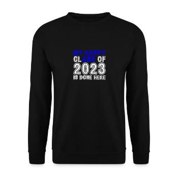 My Happy Class Is Done Here 2023 Retro Senior - Unisex Sweatshirt - black - Front - Alina (178cm) & Michal (187cm)