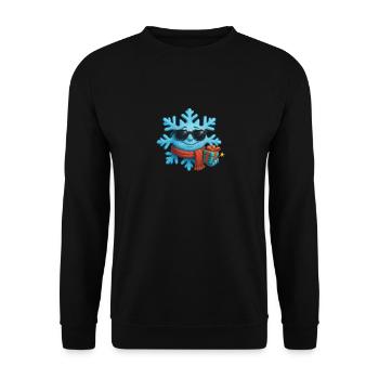Coole Schneeflocke - Unisex Pullover - Schwarz - Vorne - Alina (178cm) & Michal (187cm)