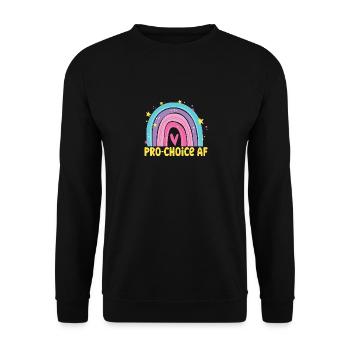 Pro-Choice AF Hex The Patriarchy Feminist - Unisex Pullover - Schwarz - Vorne - Alina (178cm) & Michal (187cm)