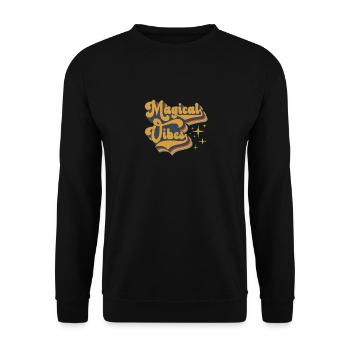 Magical Vibes 70s Hippie - Unisex Sweatshirt - black - Front - Alina (178cm) & Michal (187cm)