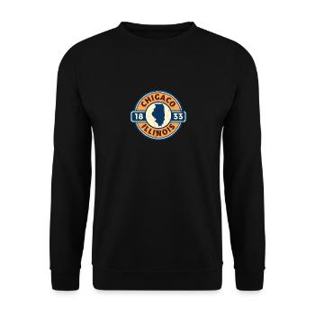 Vintage Chicago Illinois Est. 1833 Souvenir - Unisex Sweatshirt - black - Front - Alina (178cm) & Michal (187cm)