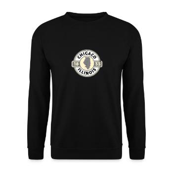 Vintage Chicago Illinois Est. 1833 Souvenir - Unisex Sweatshirt - black - Front - Alina (178cm) & Michal (187cm)