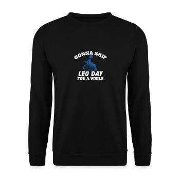 Leg Day Funny Handicap Workout Gym Amputé - Sweat-shirt Unisexe - noir - Devant - Alina (178cm) & Michal (187cm)
