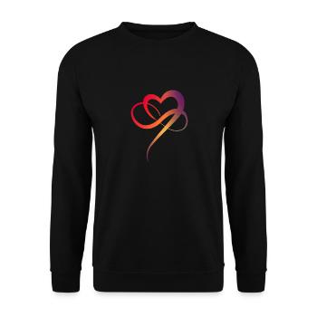 Buntes Herz Symbol Liebe Unendlichzeichen - Unisex Pullover - Schwarz - Vorne - Alina (178cm) & Michal (187cm)