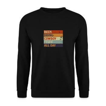 J’ai fait du rodéo de cow-boy toute la journée - Sweat-shirt Unisexe - noir - Devant - Alina (178cm) & Michal (187cm)