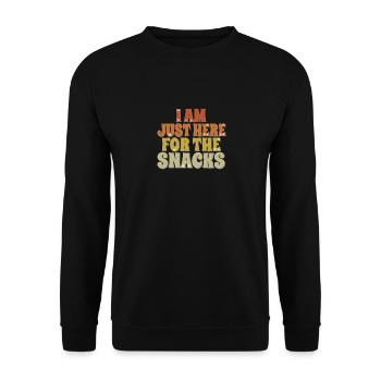 Baseball Je suis juste ici pour les collations vintage - Sweat-shirt Unisexe - noir - Devant - Alina (178cm) & Michal (187cm)