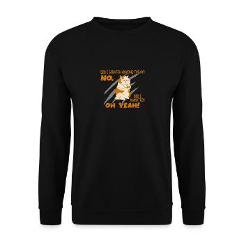 Chat sarcastique drôle griffé aujourd’hui Chat - Sweat-shirt Unisexe - noir - Devant - Alina (178cm) & Michal (187cm)