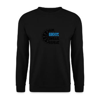 Darts Funny Aim Shoot Swear Darts Player - Unisex Pullover - Schwarz - Vorne - Alina (178cm) & Michal (187cm)