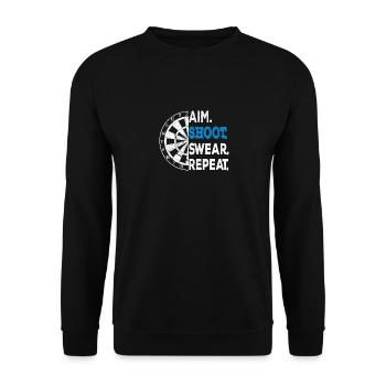 Darts Funny Aim Shoot Swear Darts Player - Unisex Pullover - Schwarz - Vorne - Alina (178cm) & Michal (187cm)