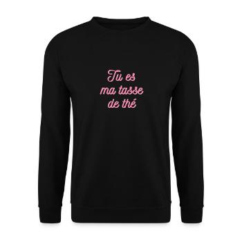 tasse de the - Sweat-shirt Unisexe - noir - Devant - Alina (178cm) & Michal (187cm)