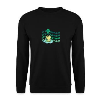 C’est mon anniversaire! Drôle de grenouille - Sweat-shirt Unisexe - noir - Devant - Alina (178cm) & Michal (187cm)