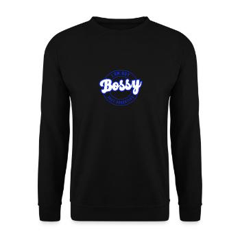 Not Bossy Just Assertive Funny Saying - Unisex Sweatshirt - black - Front - Alina (178cm) & Michal (187cm)
