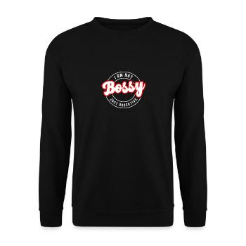 Not Bossy Just Assertive Funny Saying - Unisex Sweatshirt - black - Front - Alina (178cm) & Michal (187cm)