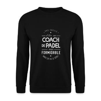 coach Padel formidable cadeau sport tennis - Sweat-shirt Unisexe - noir - Devant - Alina (178cm) & Michal (187cm)