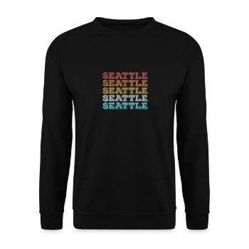 Seattle Retro - Unisex Pullover - Schwarz - Vorne - Alina (178cm) & Michal (187cm)