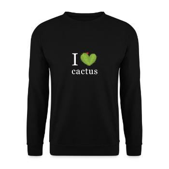 I love cactus - Kaktus Liebe - Unisex Sweatshirt - black - Front - Alina (178cm) & Michal (187cm)