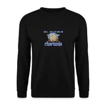 RPG roulé haut sur le charisme drôle de sorcière - Sweat-shirt Unisexe - noir - Devant - Alina (178cm) & Michal (187cm)