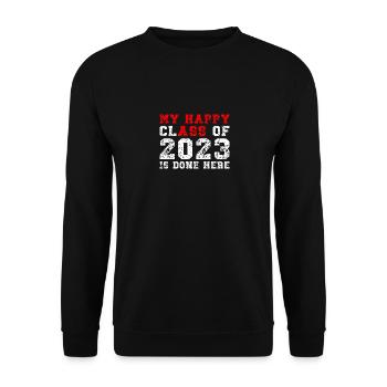 My Happy Class Is Done Here 2023 Retro Senior - Unisex Sweatshirt - black - Front - Alina (178cm) & Michal (187cm)