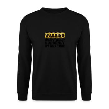 Papa Warning May Nap Suddenly At Any Time Funny - Unisex Sweatshirt - black - Front - Alina (178cm) & Michal (187cm)