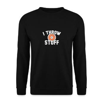 I Throw Stuff Discus Athlete - Unisex Pullover - Schwarz - Vorne - Alina (178cm) & Michal (187cm)