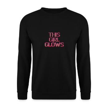 80's This Girl Glows Retro Neon Party - Unisex Sweatshirt - black - Front - Alina (178cm) & Michal (187cm)