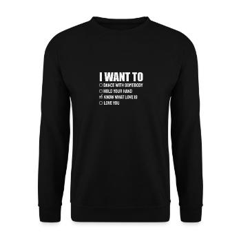 I Want To Love You Lover Anniversary - Unisex Pullover - Schwarz - Vorne - Alina (178cm) & Michal (187cm)