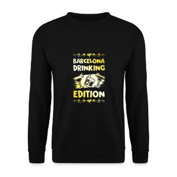 Dicton de consommation d’alcool à Barcelone - Sweat-shirt Unisexe - noir - Devant - Alina (178cm) & Michal (187cm)