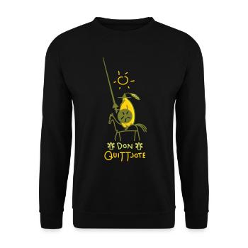 Lustige Quitte als Ritter (b) - Unisex Pullover - Schwarz - Vorne - Alina (178cm) & Michal (187cm)
