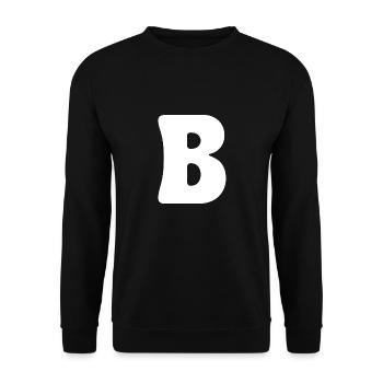 B - Unisex Pullover - Schwarz - Vorne - Alina (178cm) & Michal (187cm)
