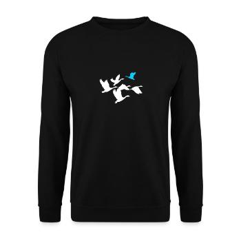 Inspirational Swim Against The Current Anti - Unisex Sweatshirt - black - Front - Alina (178cm) & Michal (187cm)